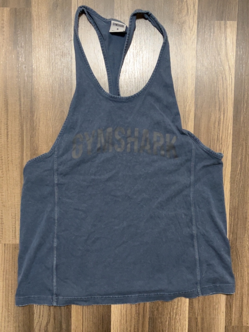 Gymshark Power Washed Stringer Mens Medium Tank Top Blue/Black